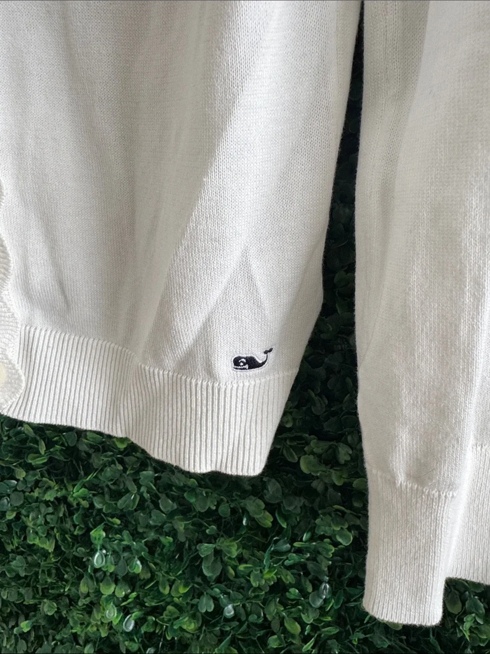 🆕 NWT VINEYARD VINES SCALLOP V-Neck Button Cardigan WHITE GIRLS XL /L SZ 16